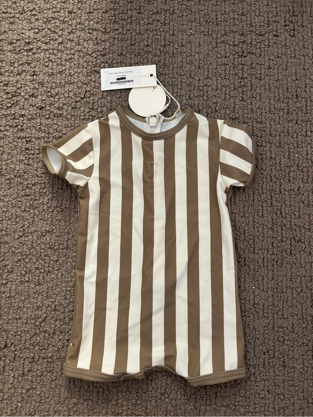 Rylee and Cru olive stipe shorty one piece